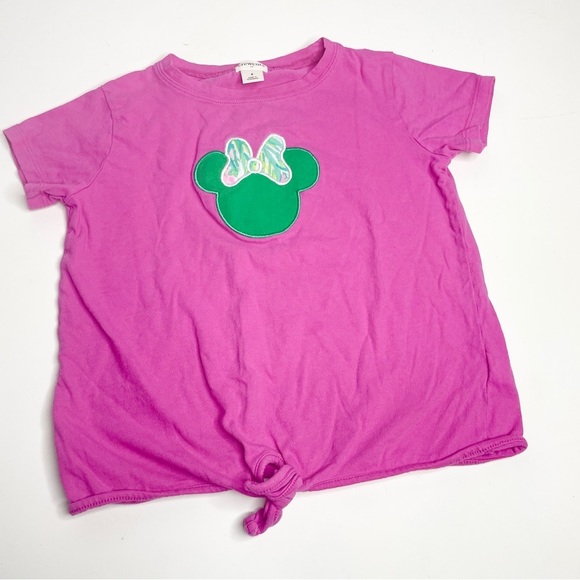 Crewcuts J.Crew 8 Girls Pink Tee Embroidered Minnie Mouse Lilly Pulitzer - Picture 4 of 10